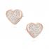 Cercei placati cu aur roz din argint inima cu pietre DiAmanti Z1544ERG-DIA (Argint 925‰ 1,2 g.)